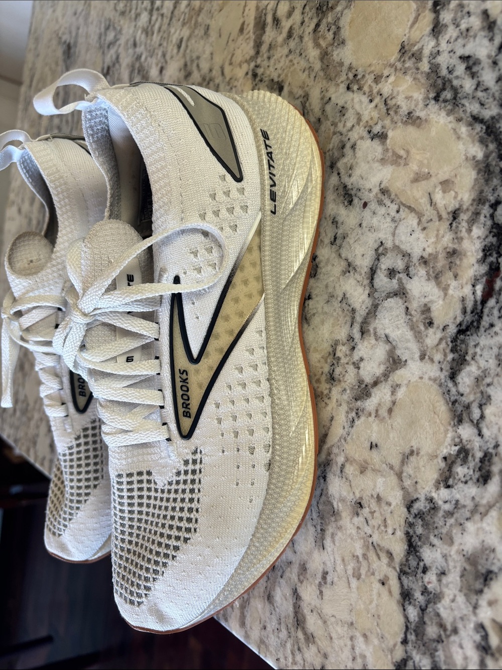 Women’s Brooks Levitate 6. White Knit Running Sneakers - Lightweight Comfort - Picture 2 of 11